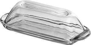 Anchor Hocking Presence Series 64190L10R Butter Dish/Cover, Glass, Clear, Rectangular, 5 in L, 3-1/4 in W, Pack of 4