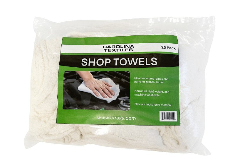 All Rags N012W-25PK Prewashed Shop Towel, Cotton