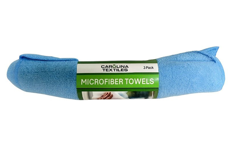 All Rags M105B-3R Cleaning Towel, 16 in L, 16 in W, Microfiber, Blue, 3 PK