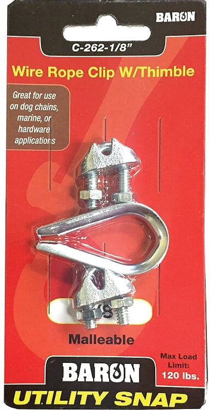Baron C-262-1/8 Wire Rope, 6 in L, 1/8 in
