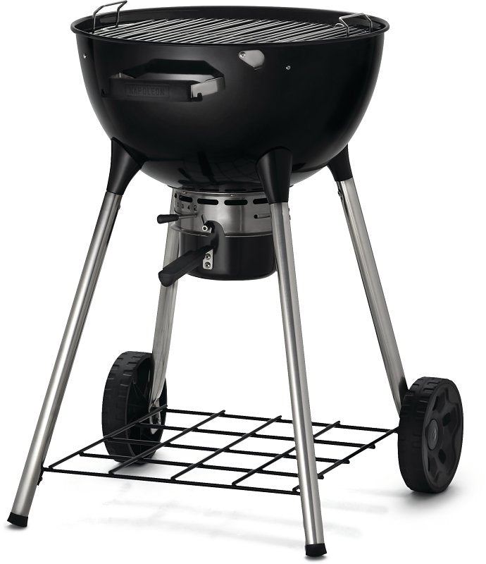 Napoleon Premium 18 NK18K-LEG-3 Charcoal Kettle Grill, 17.5 sq-in Primary Cooking Surface, Black