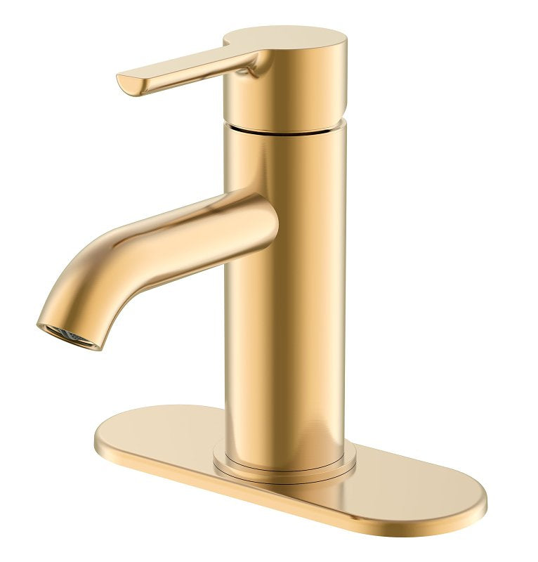Boston Harbor 25PB019-007 Lavatory Faucet, 1-Faucet Handle, Brass, Champagne Gold, Ergonomic, Lever Handle