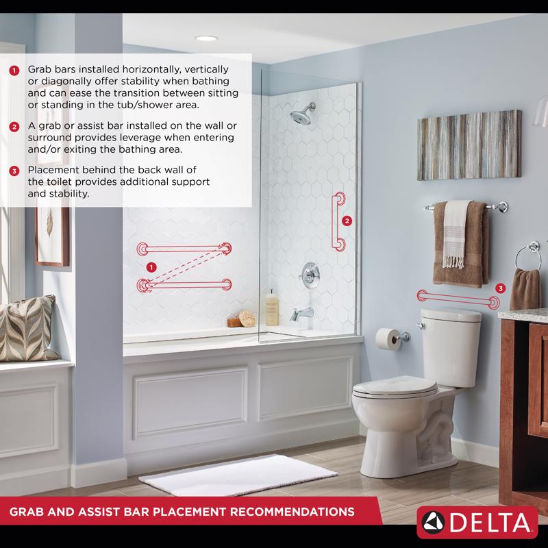 Delta 24 in. L ADA Compliant Satin Stainless Steel Grab Bar