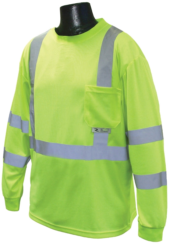 Radians ST21-3PGS-XL Lightweight, Pullover Safety T-Shirt, XL, Polyester, High-Visibility Green, Long Sleeve, Regular