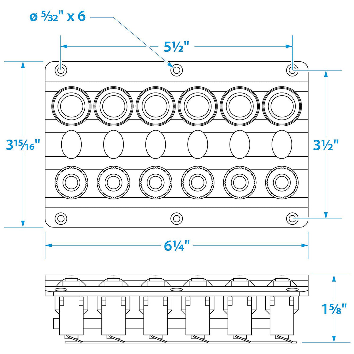 Seachoice 12V LED Switch Panel