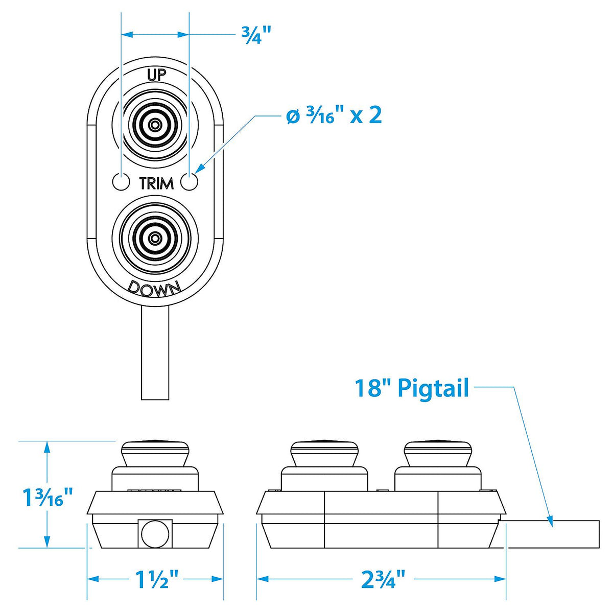 Seachoice Transom Trim Control