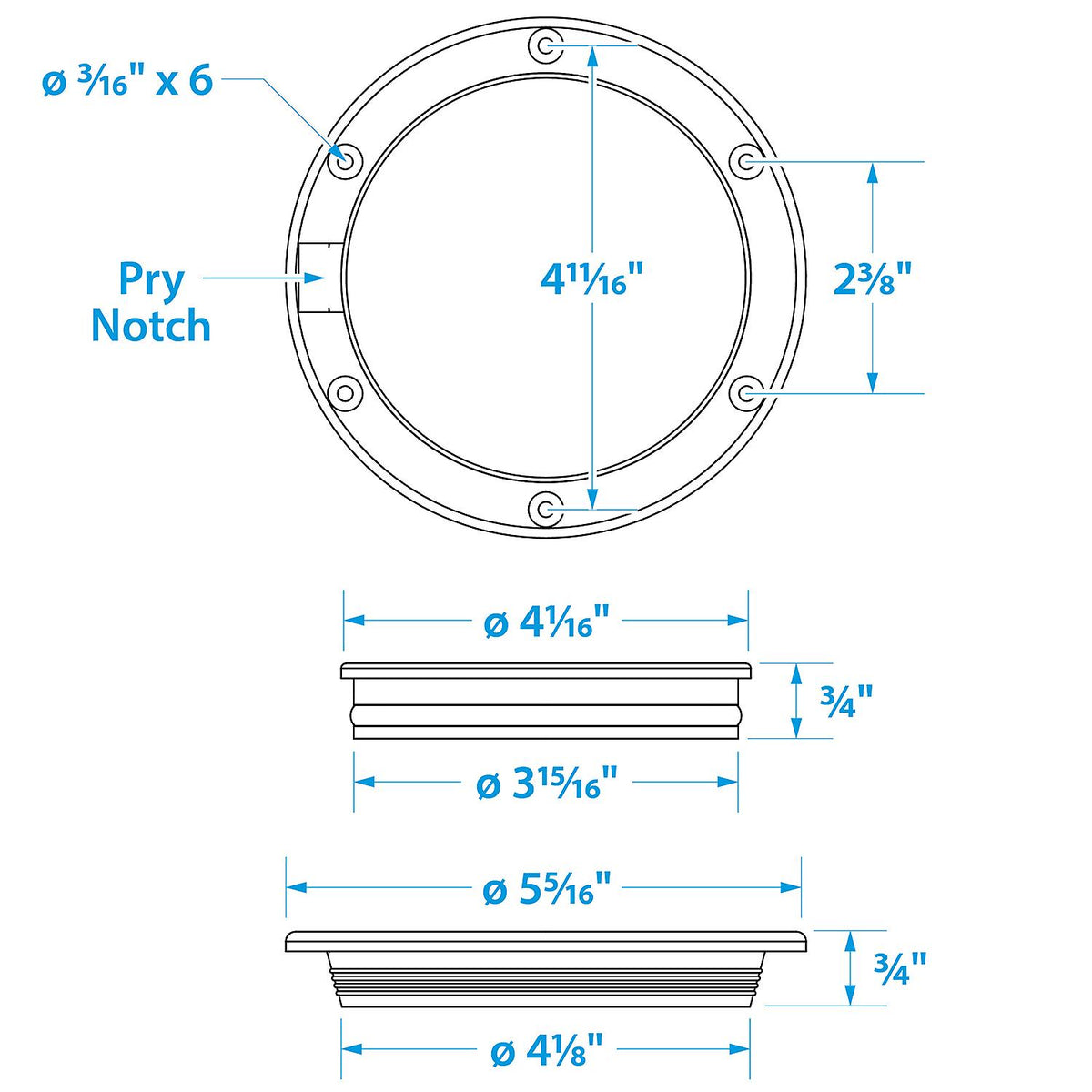 Seachoice Polypropylene Pry-Up Deck Plate