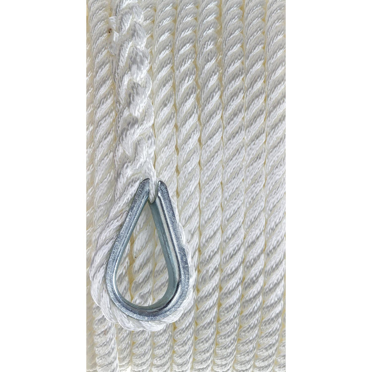 Seachoice 40721 3-Strand Twisted Nylon Anchor Line - White, 3/8″ x 150