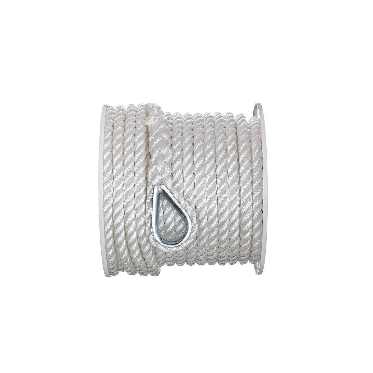 Seachoice 40731 3-Strand Twisted Nylon Anchor Line - White, 1/2″ x 100'