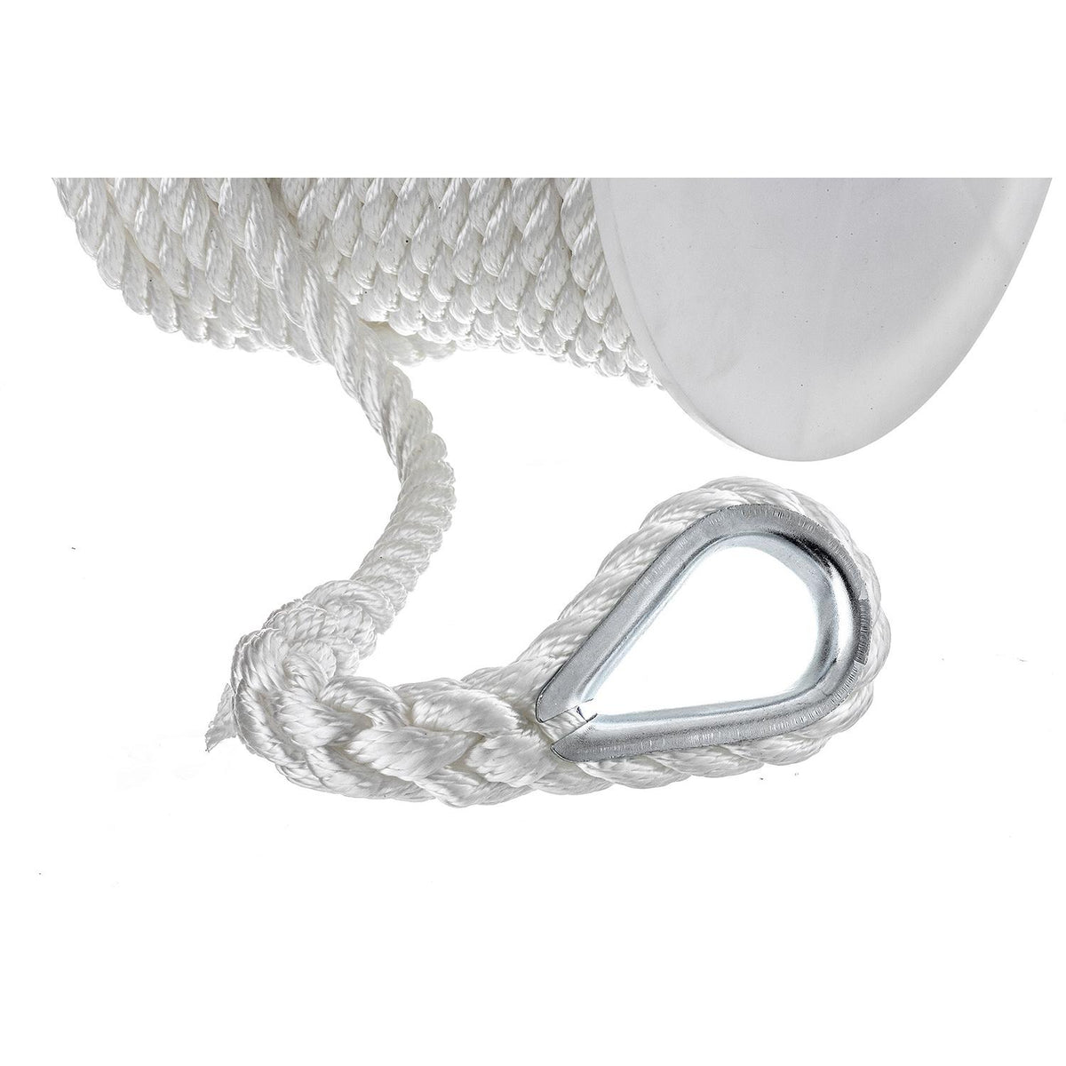 Seachoice 40731 3-Strand Twisted Nylon Anchor Line - White, 1/2″ x 100'