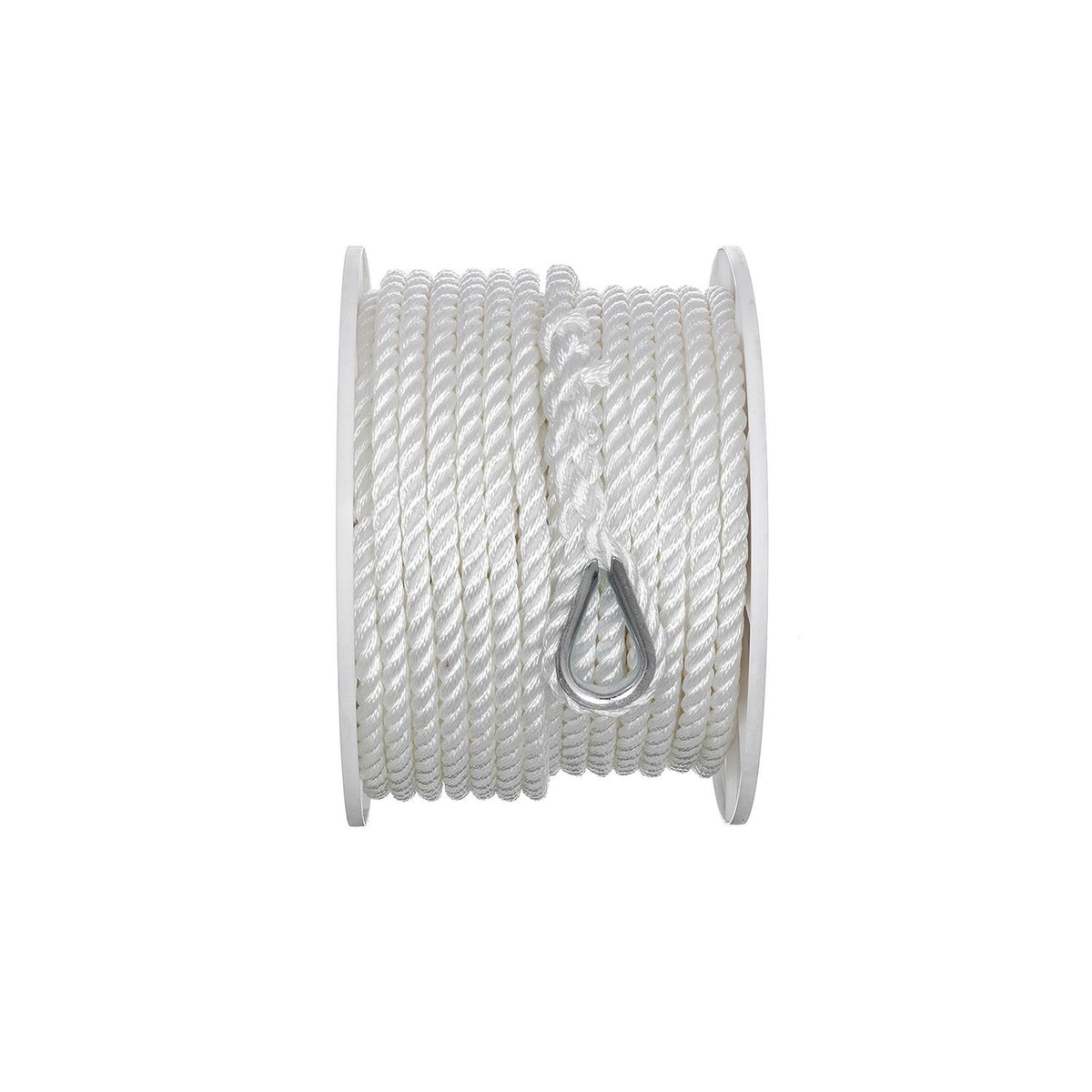 Seachoice 40741 3-Strand Twisted Nylon Anchor Line - White, 1/2″ x 150'