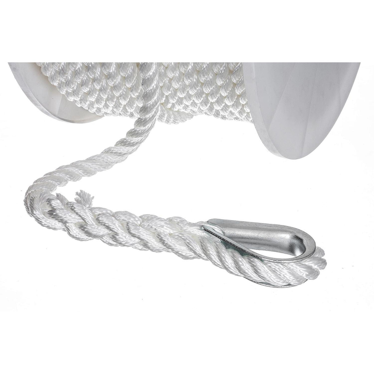 Seachoice 40741 3-Strand Twisted Nylon Anchor Line - White, 1/2″ x 150'