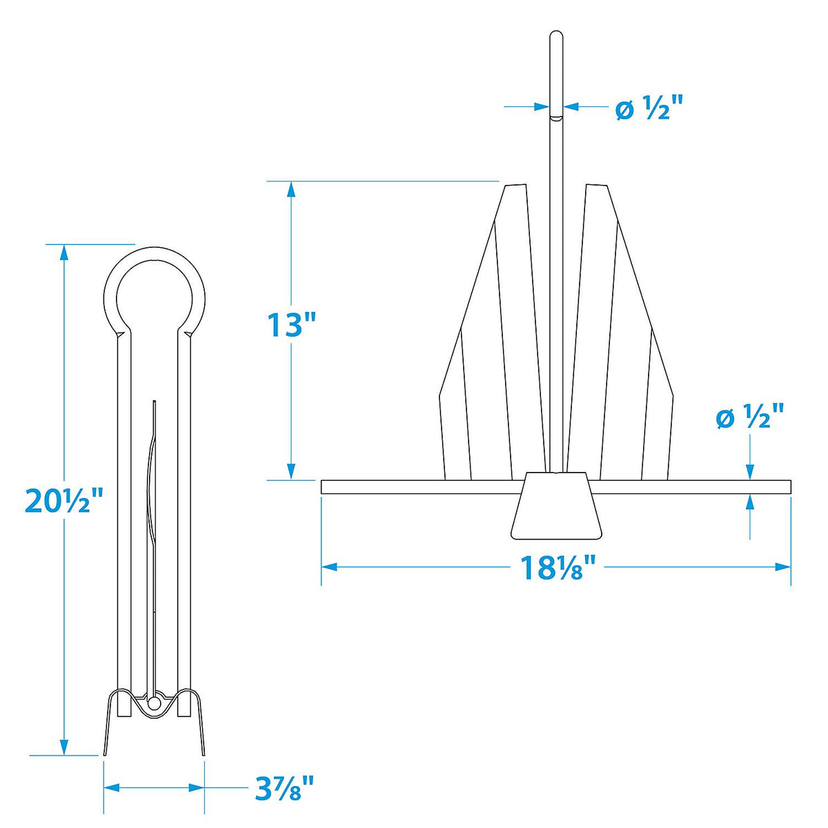 Seachoice 41640 Hot Dipped Galvanized Utility Anchor, Size 15E