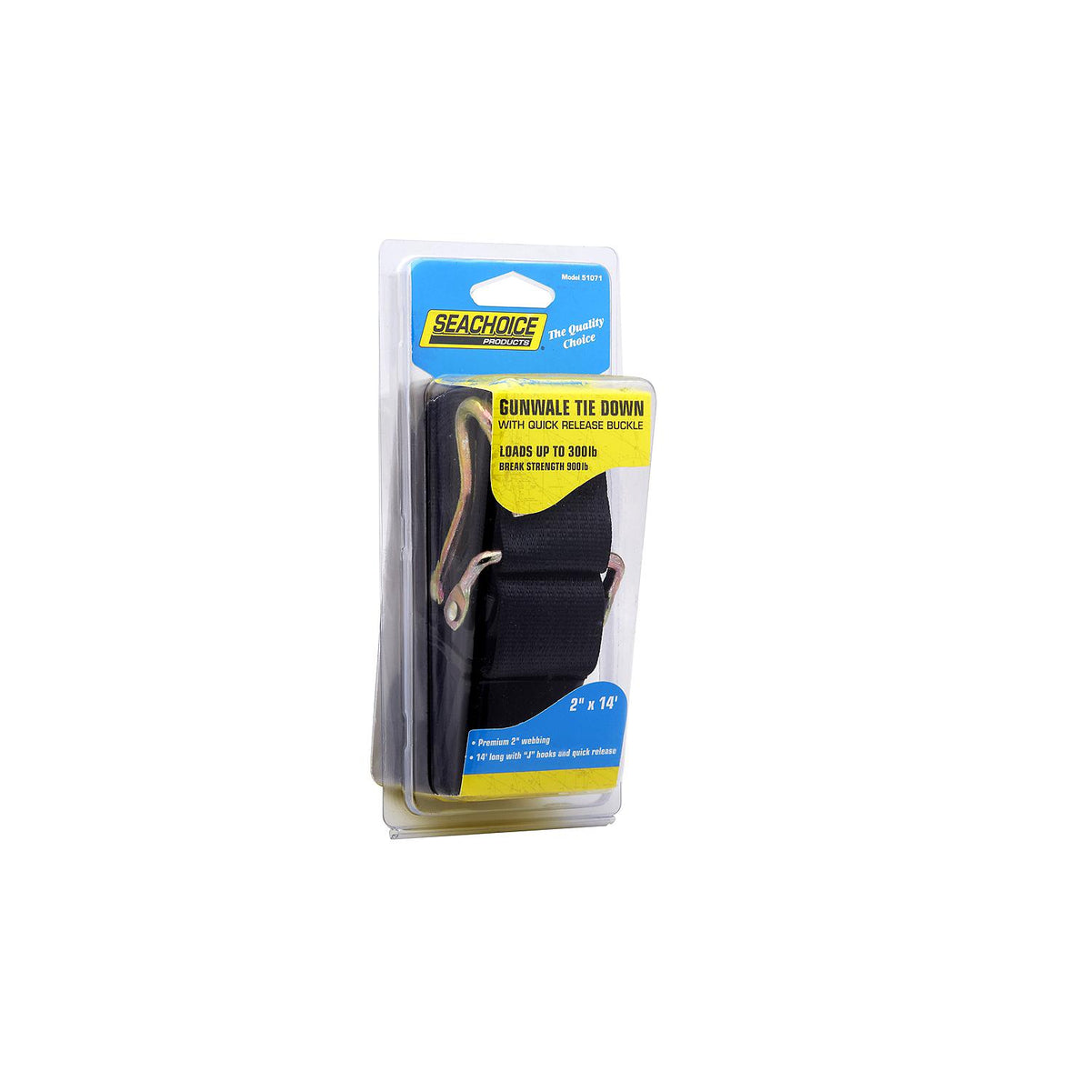 Seachoice Premium Gunwale Trailer Tie Down Strap 2″ Wide - Black