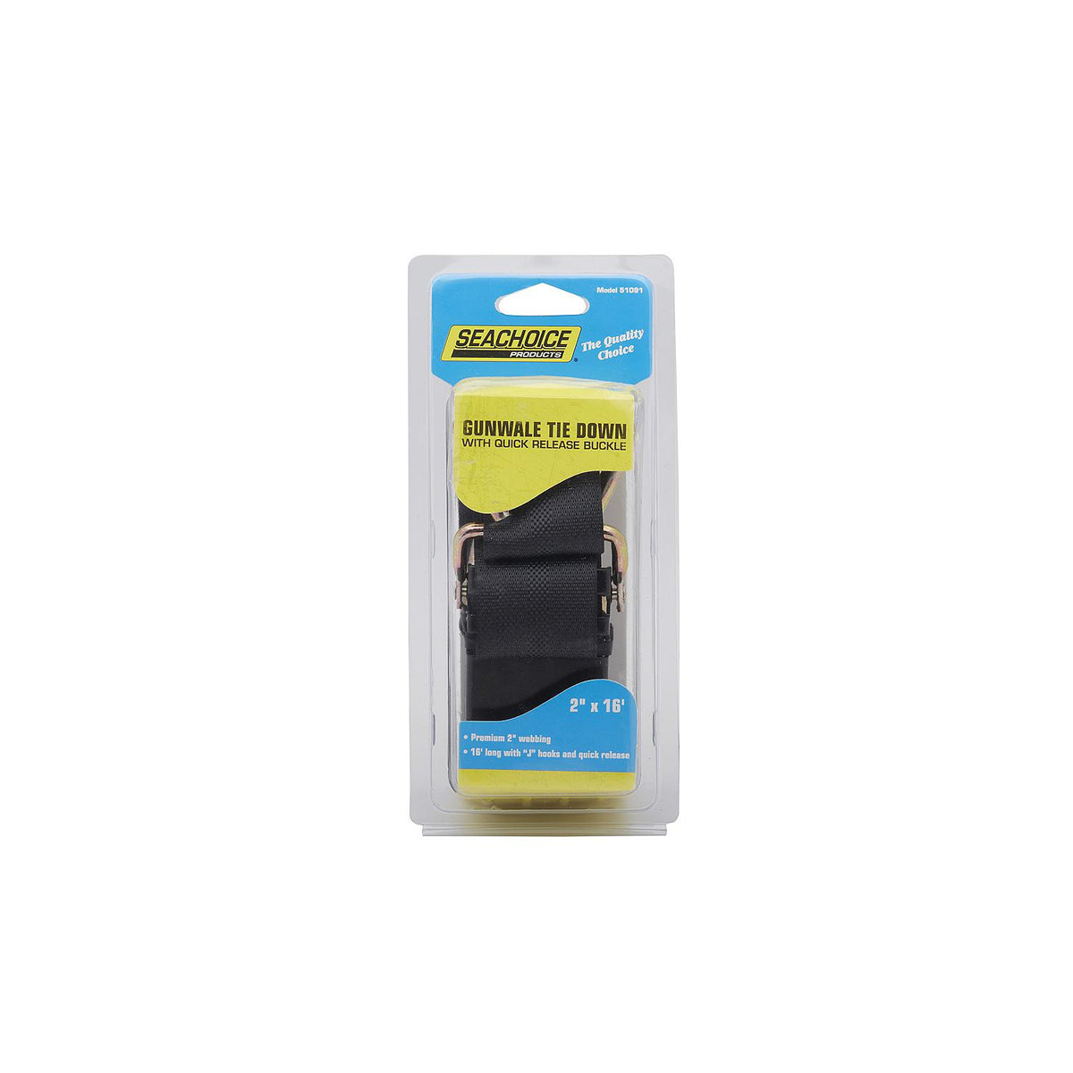 Seachoice Premium Gunwale Trailer Tie Down Strap 2″ Wide - Black