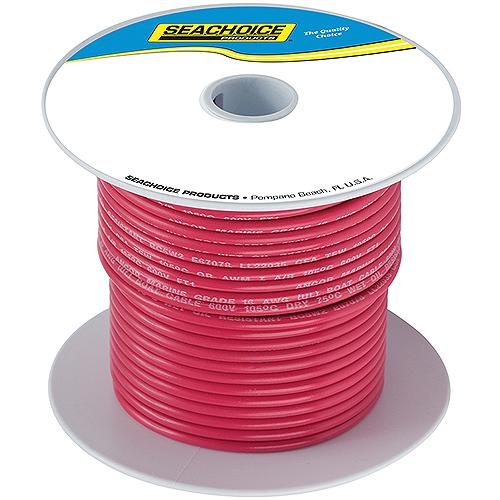 Seachoice 63126 Tinned Copper Marine Wire, 16 AWG, Red, 250'
