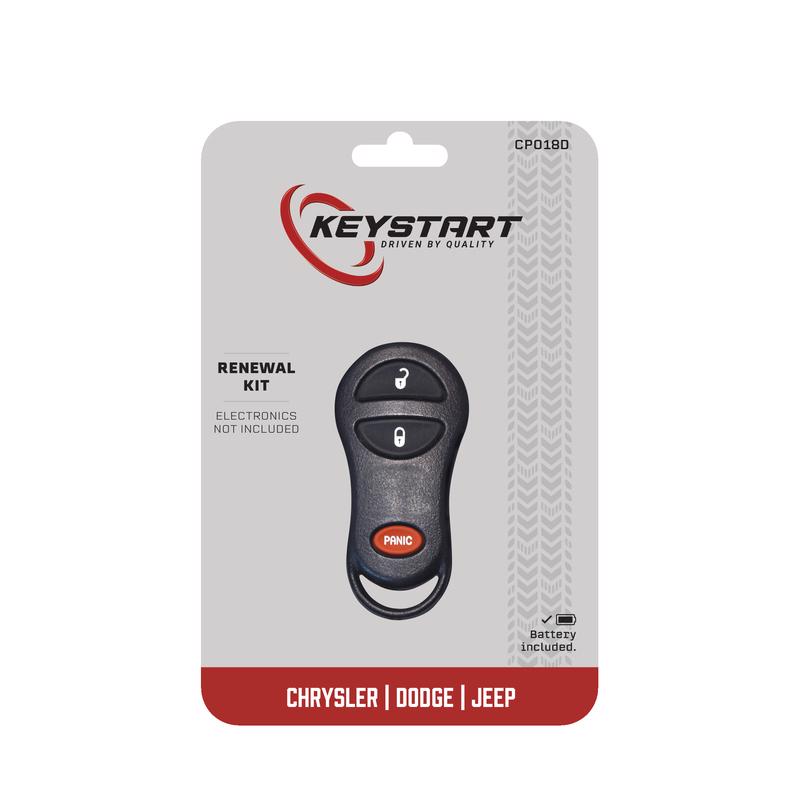 KeyStart Renewal KitAdvanced Remote Automotive Key FOB Shell CP018 Single For Chrysler Brands