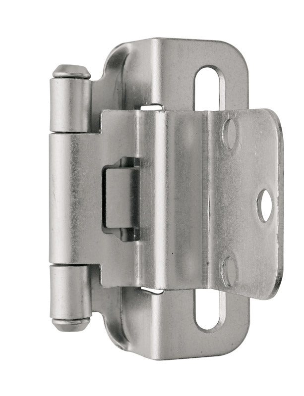 Amerock 1-13/16 in. W X 2-1/4 in. L Satin Nickel Silver Steel Self-Closing Hinge 2 pk