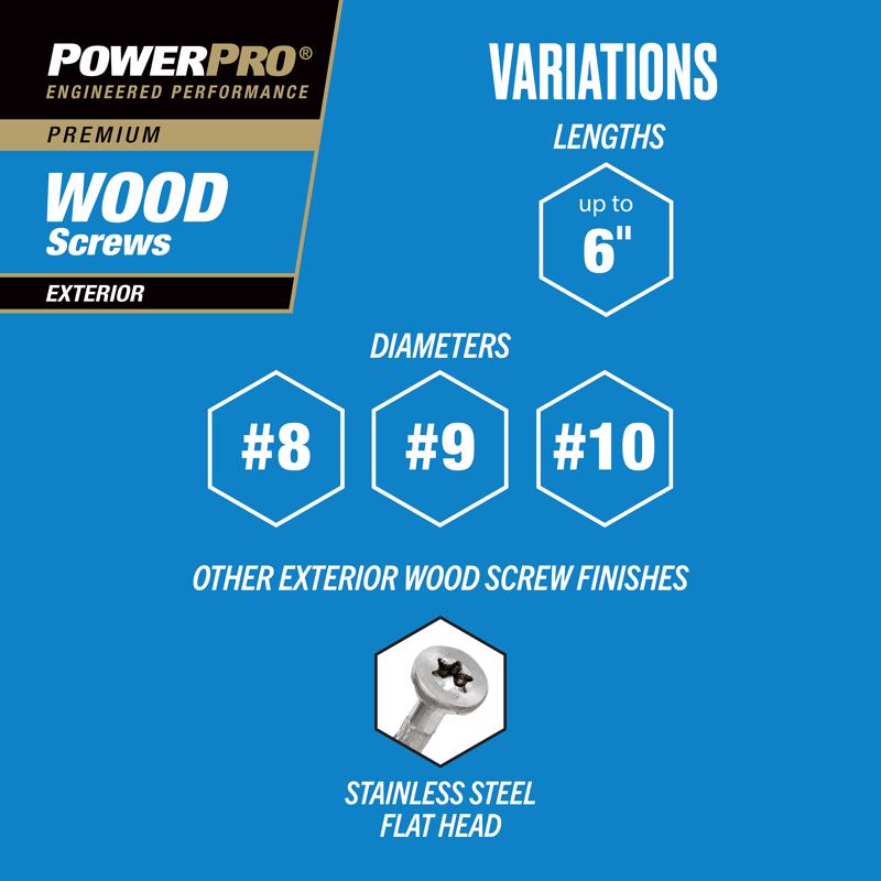 HILLMAN Power Pro No. 8 Ga. X 2 in. L Bronze Star Flat Head Exterior Deck Screws 50 pk