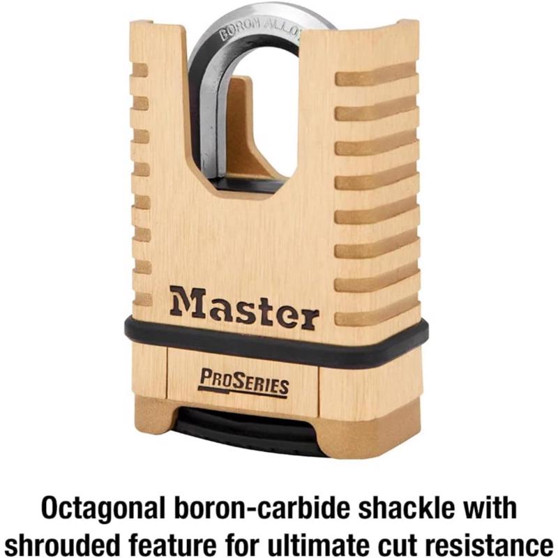 Master Lock ProSeries 6.56 in. H X 2-1/4 in. W Brass 4-Digit Combination Shrouded Padlock