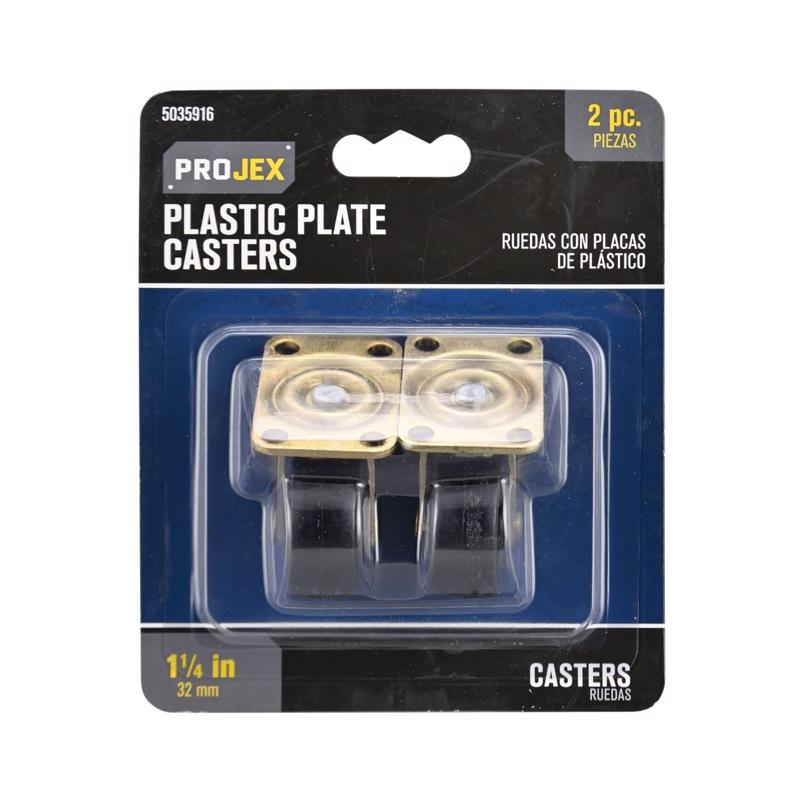 Projex 1-1/4 in. D Swivel Plastic Caster 40 lb 2 pk