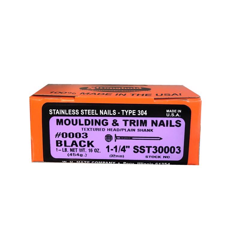 Maze Nails 3D 1.25 in. Trim Stainless Steel Nail Flat Head 1 lb