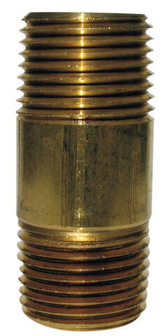 JMF Company 1/4 in. MPT X 1/4 in. D MPT Brass Nipple 6 in. L, Pack of 5