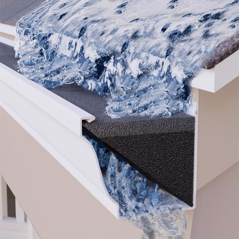 GutterFoam 5 in. W X 48 in. L Black Polyether Outdoor Foam Gutter Guard 8 pk