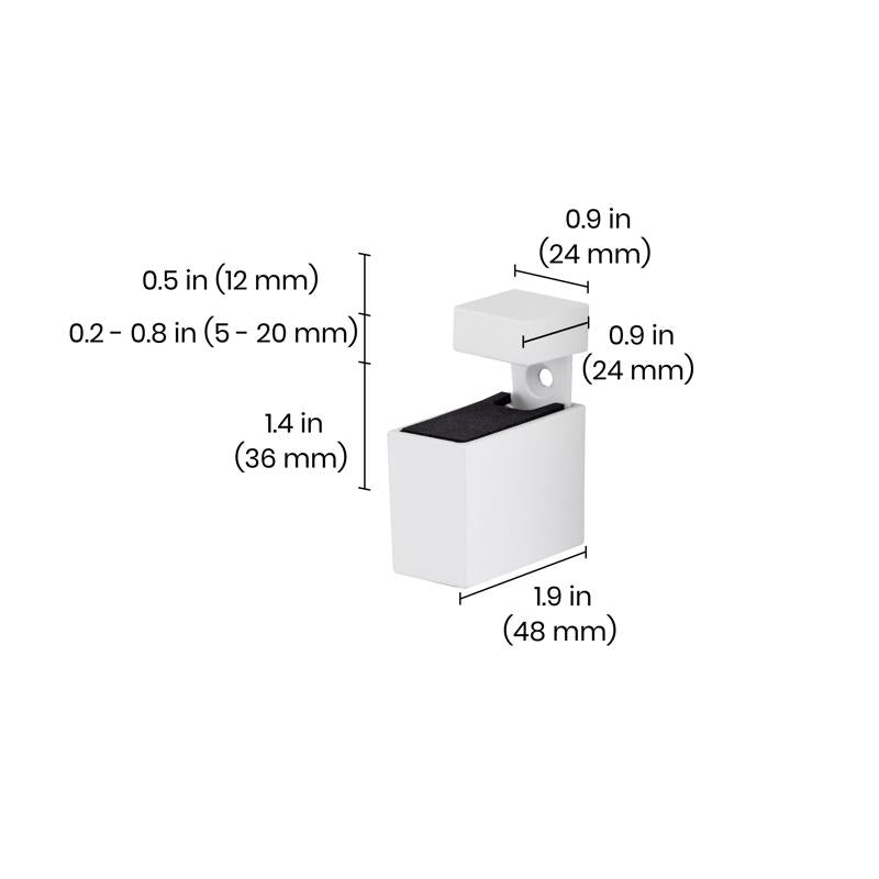 Dolle Cuadro 2.7 in. H X 0.9 in. W X 1.9 in. D White Metal Shelf Clips, Pack of 7