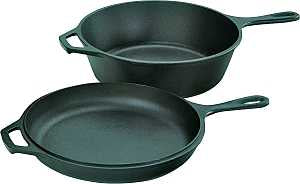 Lodge LCC3 Pre-Seasoned Combo Cooker, 3.2 qt, Cast Iron