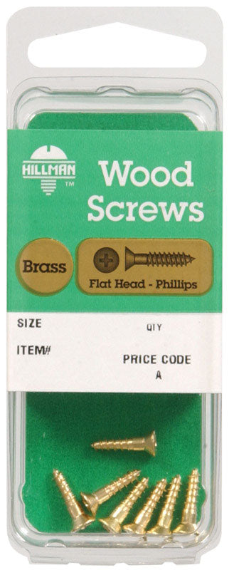 HILLMAN No. 4 X 1/2 in. L Phillips Coarse Wood Screws 10 pk, Pack of 10