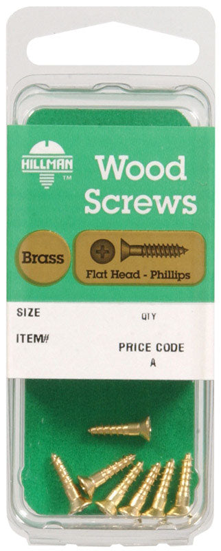 HILLMAN No. 6 X 1-1/4 in. L Phillips Coarse Wood Screws 4 pk, Pack of 10