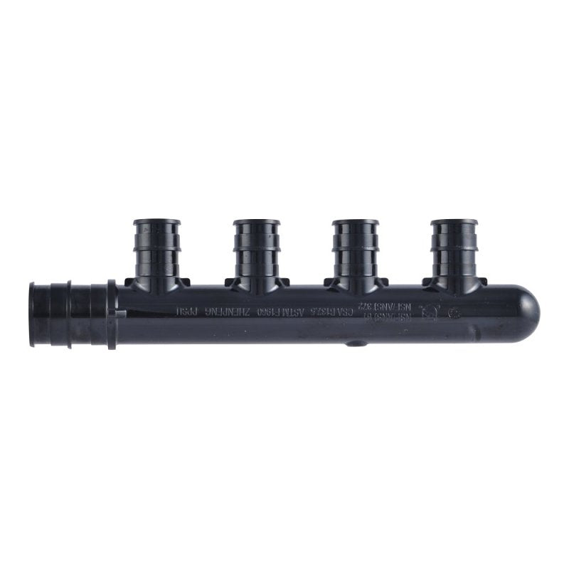 SharkBite UAMPT4C Multi-Port Closed Pipe Tee, 3/4 in Inlet, 4-Outlet, 1/2 in Outlet, Acudel Polymer