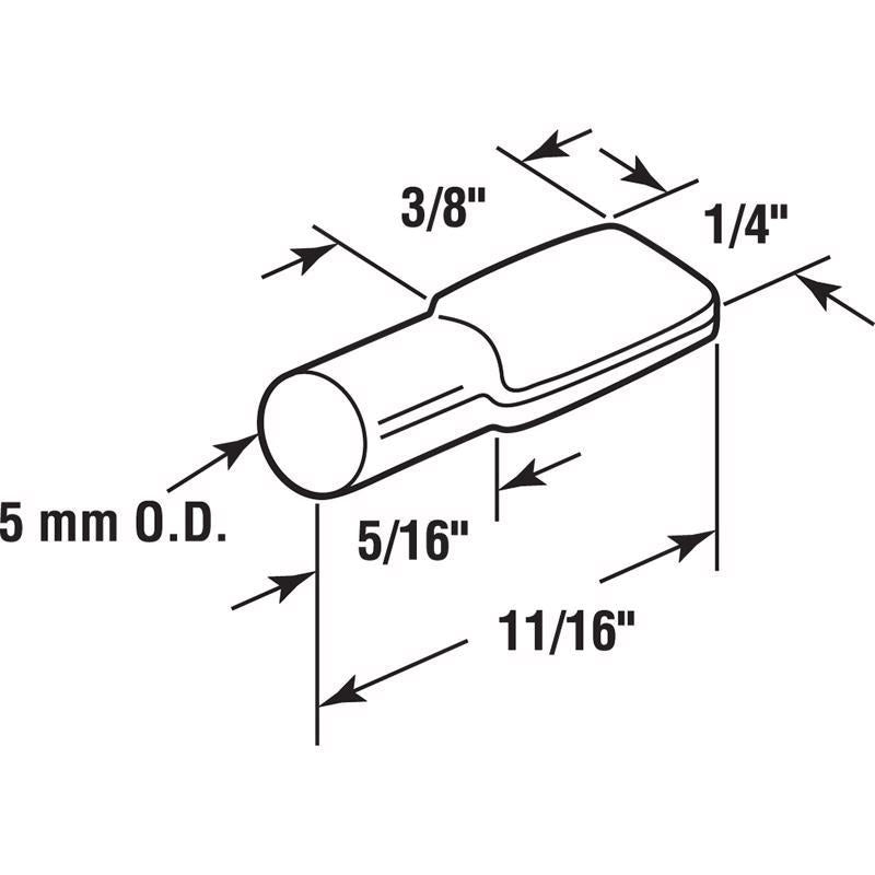 Richelieu Silver Steel Shelf Support Peg 176 lb, Pack of 5