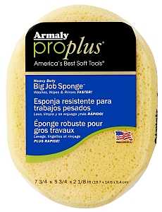 Armaly ProPlus 00006 Big Job Sponge, 7-3/4 in L, 5-3/4 in W, Polyester, Yellow