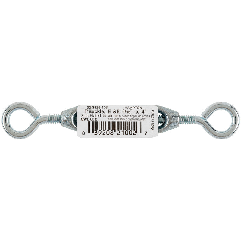 Hampton Zinc-Plated Aluminum/Steel Turnbuckle 70 lb, Pack of 10