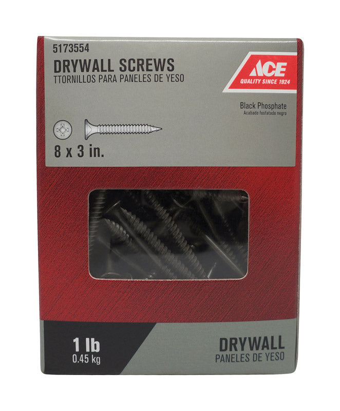 Ace No. 8 wire X 3 in. L Phillips Fine Drywall Screws 1 lb 94 pk