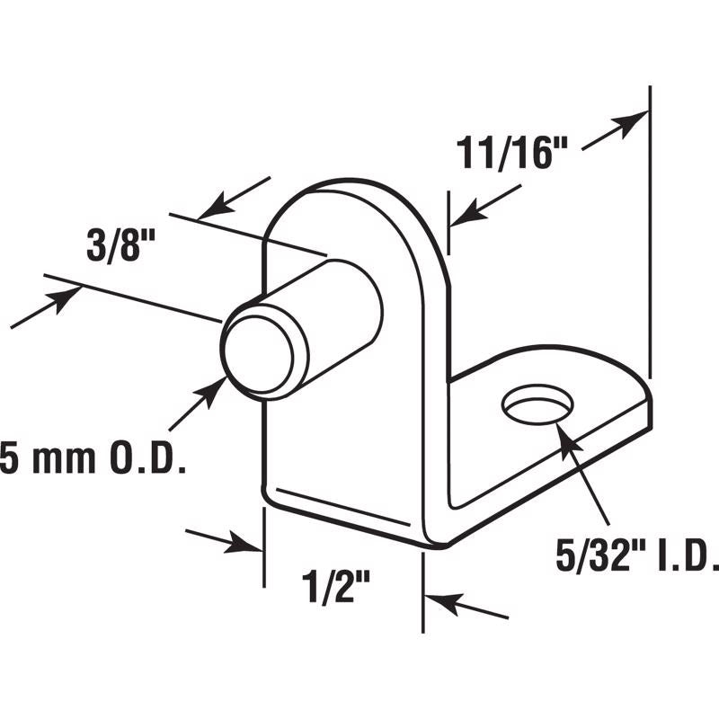 Richelieu Silver Metal Shelf Support Peg 5 mm Ga. 0.69 in. L 33 lb, Pack of 5