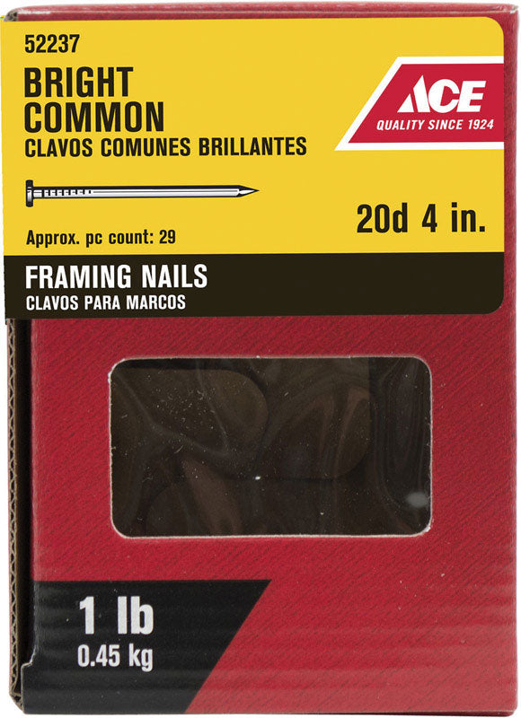Ace 20D 4 in. Framing Bright Steel Nail Round Head 1 lb