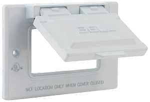 Hubbell 5101-1 Cover, Flip, Snap, 2-13/16 in L, 4-9/16 in W, 1-Gang, Metal, White, Powder-Coated, 24/CT