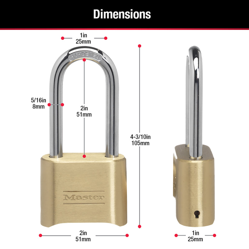 Master Lock 4-1/8 in. H X 2 in. W Steel Resettable Combination Combination Padlock