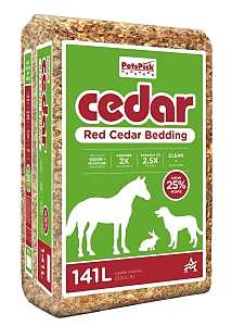 PetsPick 2.0P5PK Livestock Bedding, Cedar Wood, Red