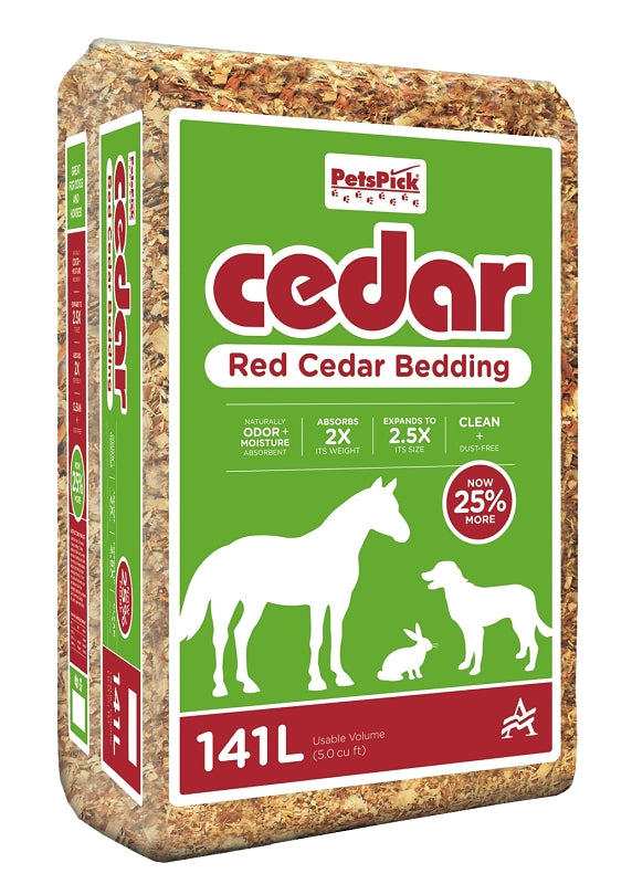 PetsPick 2.0P5PK Livestock Bedding, Cedar Wood, Red