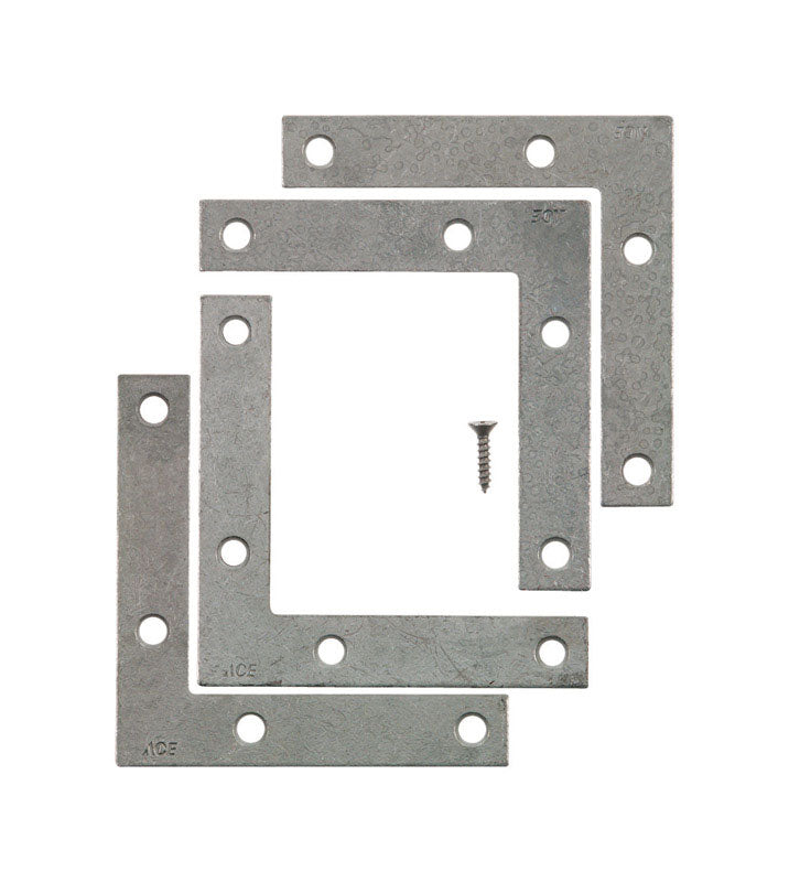 Ace 4 in. H X 4.75 in. W X 4 in. D Steel Flat Corner Brace