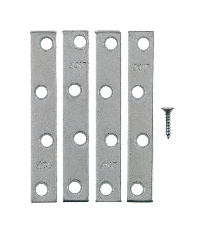 Ace 4 in. H X 0.625 in. W X .72 in. L Zinc Mending Brace, Pack of 5