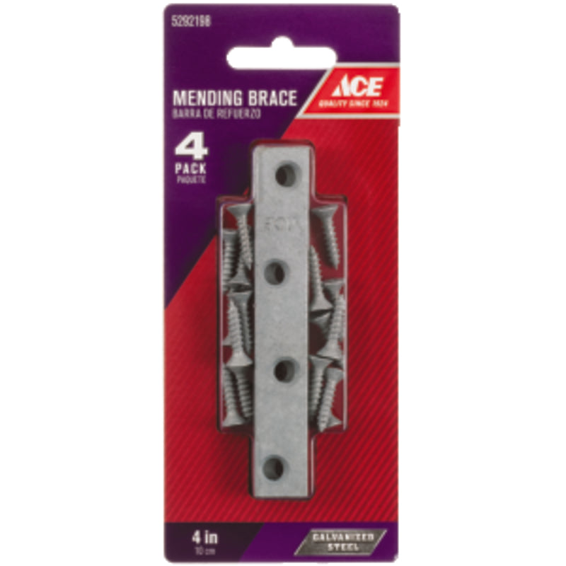 Ace 4 in. H X 0.625 in. W X .73 in. L Galvanized Steel Mending Brace