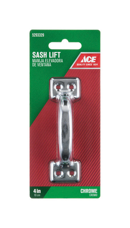 Ace 4 in. L Chrome Steel Universal Sash Lift Handle 1 pk, Pack of 5