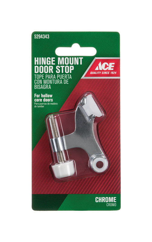 Ace Metal Chrome Silver Hinge Pin Door Stop Mounts to door 0 in., Pack of 5
