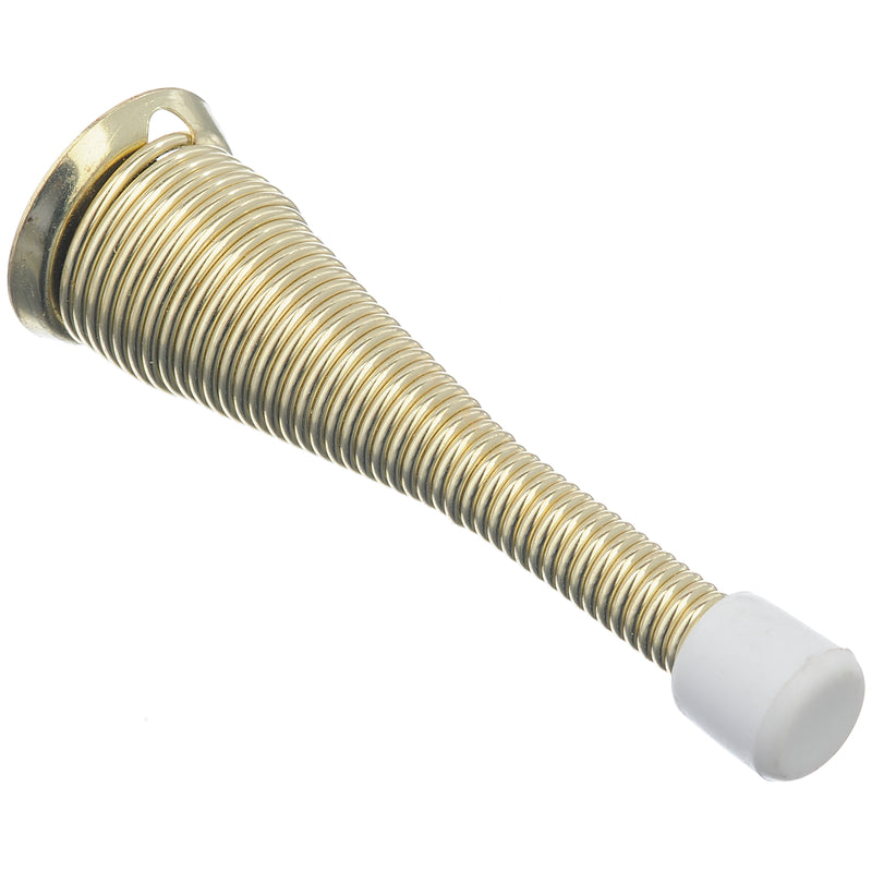 Ace 3 in. W Metal Bright Gold Spring Broad Base Door Stop Mounts to door and wall 1/8 in., Pack of 5