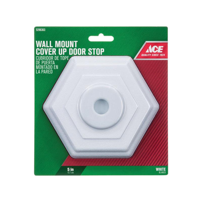 Ace 5 in. L Rubber White Wall Door Stop Mounts to wall 5 in.